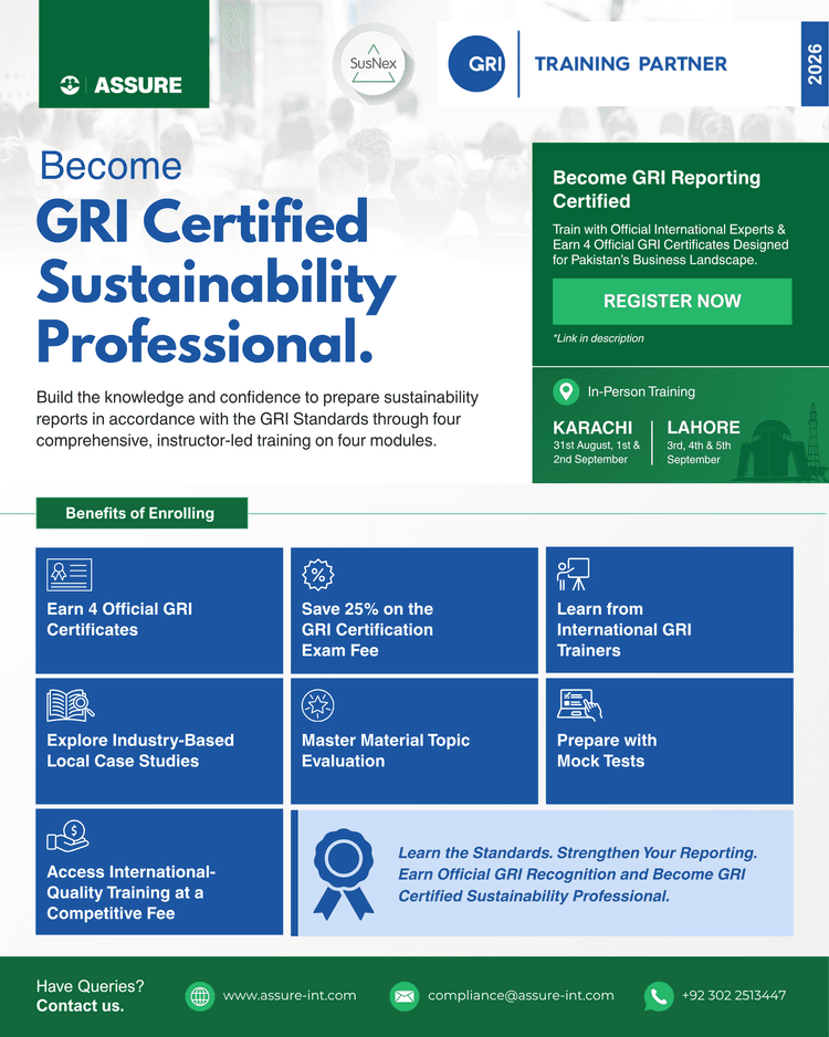 GRI Certified Sustainability Professional Training - Lahore & Karachi